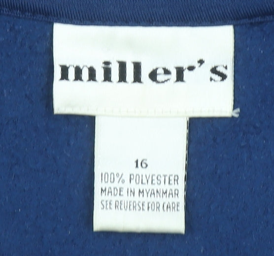 Miller’s Women’s Blue Fleece Full Zip Mid-Length Jacket Size 16