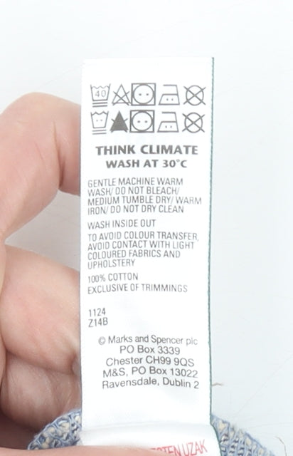 Marks and Spencer Girls Blue Denim Pleated Skirt 9-10 Years