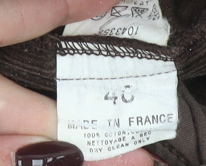 Agnès b. Women Brown Corduroy Straight Trousers Size 12