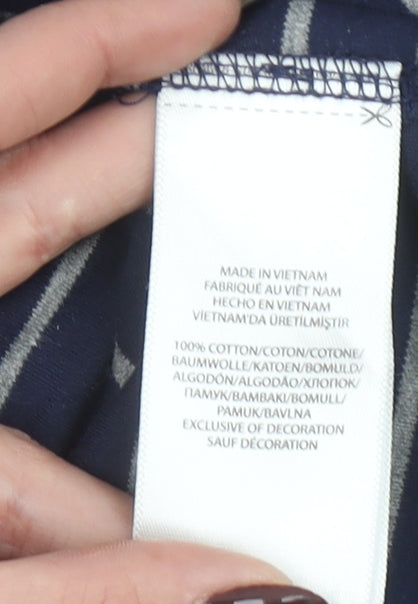 Ralph Lauren Men's Blue Striped Cotton Polo Shirt Size L