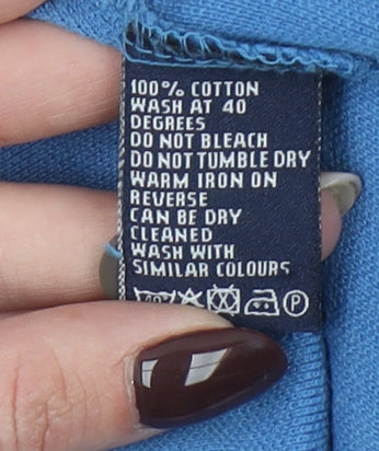 Charles Tyrwhitt Men's Blue 2XL Cotton Short Sleeve Polo Shirt