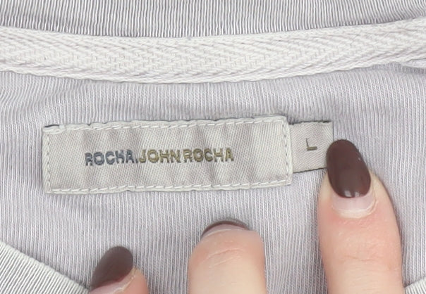 Rocha John Rocha Men's Grey Graphic Print Cotton T-Shirt Size L