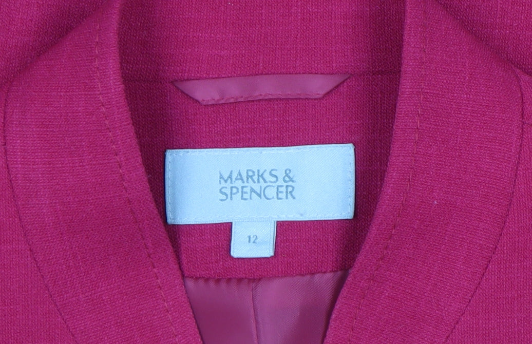 Marks and Spencer Women’s Red Size 12 Tailored Two-Button Blazer