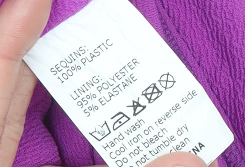 Evie & Friel Women's Purple Sequin Fringe Hot Pants Shorts Size L