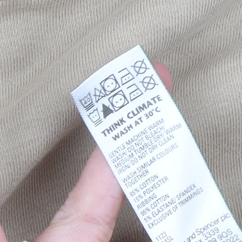 Marks and Spencer Women’s Beige Hoodie Large Cotton Blend Pullover