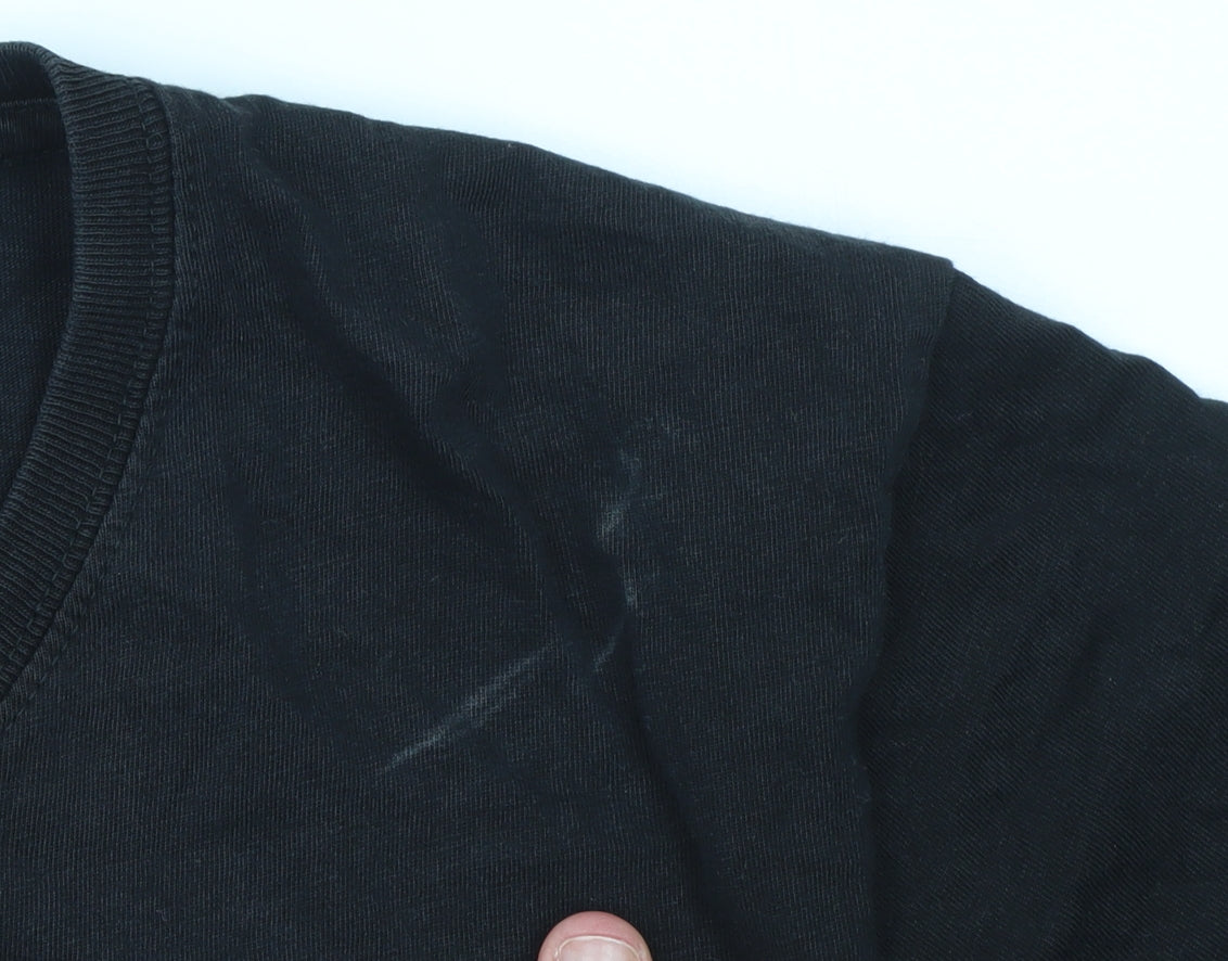 Earth Positive Men's Black Graphic T-Shirt Size M Organic Cotton Climate Neutral