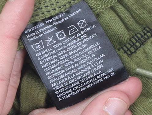 H&M Girls Green 3-4 Years Jogger Trousers Cotton Elastic Waist Casual