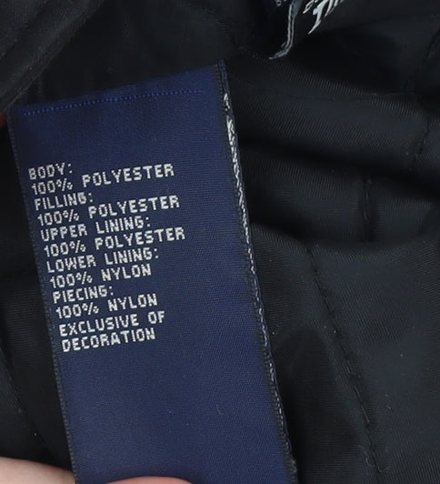 Tommy Hilfiger Mens Black L Parka Coat Hooded Water Resistant Jacket