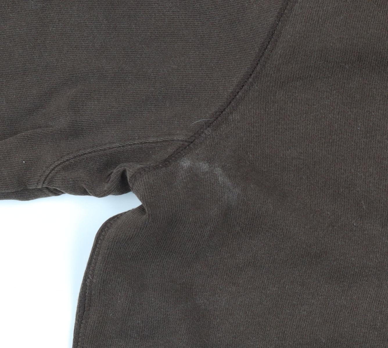 Marks and Spencer Men's Brown XL 1/2 Zip Cotton Sweatshirt