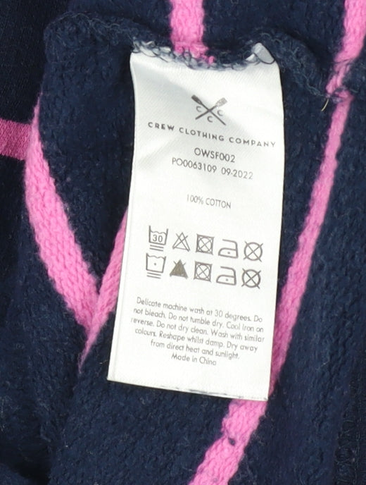 Crew Clothing Company Women's Navy Pink Striped Cotton Pullover Size 12
