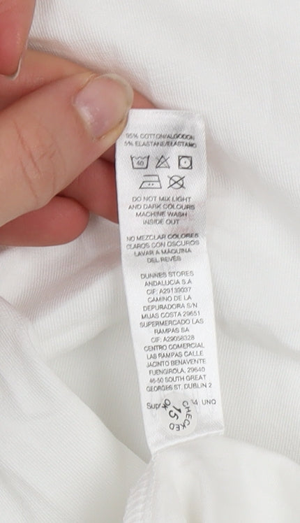 Savida Women’s White Embroidered Flutter Sleeve T-Shirt Size 10