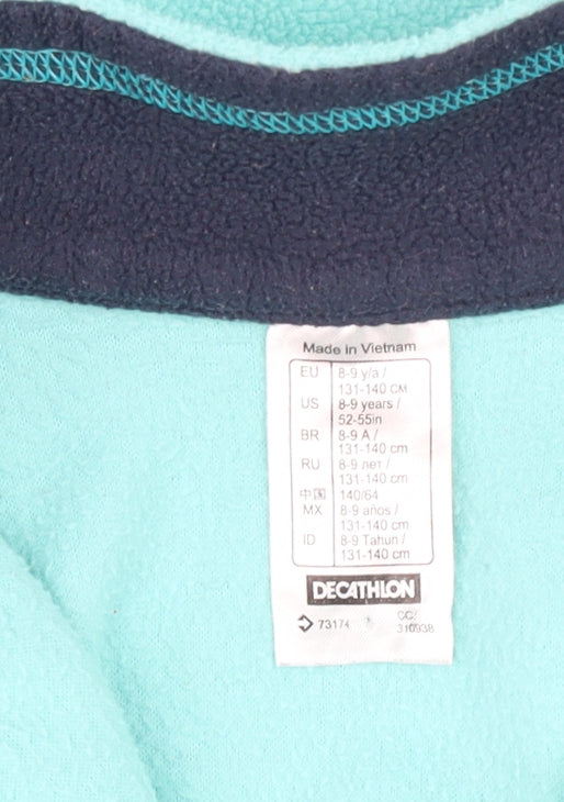 Quechua Girls Turquoise Fleece Half Zip Sweatshirt 8-9 Years