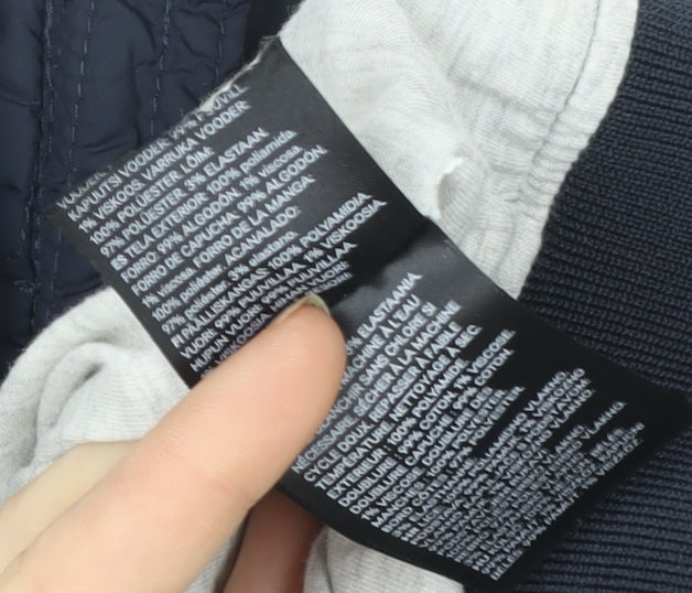 H&M Boys Blue Hooded Windbreaker Jacket 8 Years Full Zip Lightweight