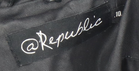 @Republic Women's Black Size 10 Faux Leather Biker Jacket