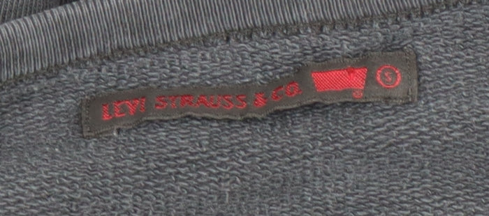 Levi Strauss Women Black Cotton 501 Crew Neck Pullover Sweatshirt M