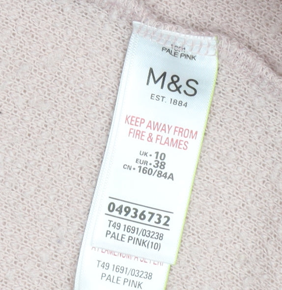 Marks and Spencer Women Pale Pink Size 10 Coatigan