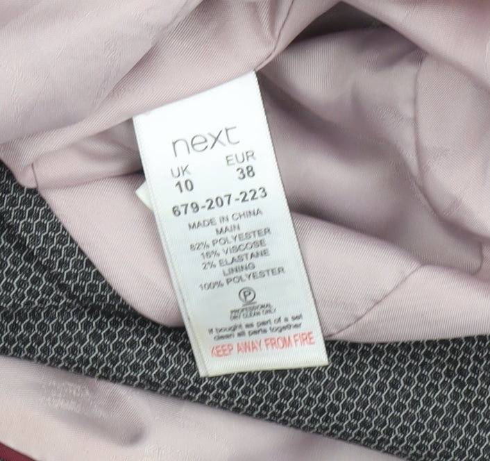 Next Women Grey Regular Fit Tailored Two-Button Blazer Size 10