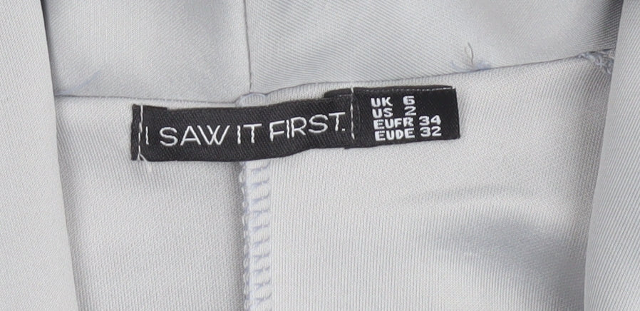 I Saw It First Women's Grey Double-Breasted Blazer UK 6