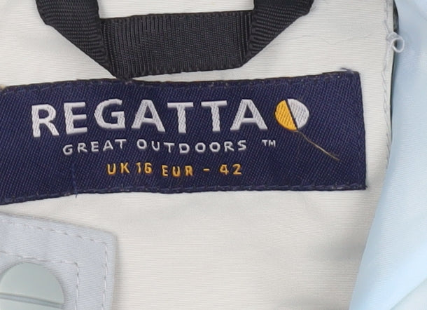 Regatta Womens Blue Waterproof Hooded Rain Jacket Size 16