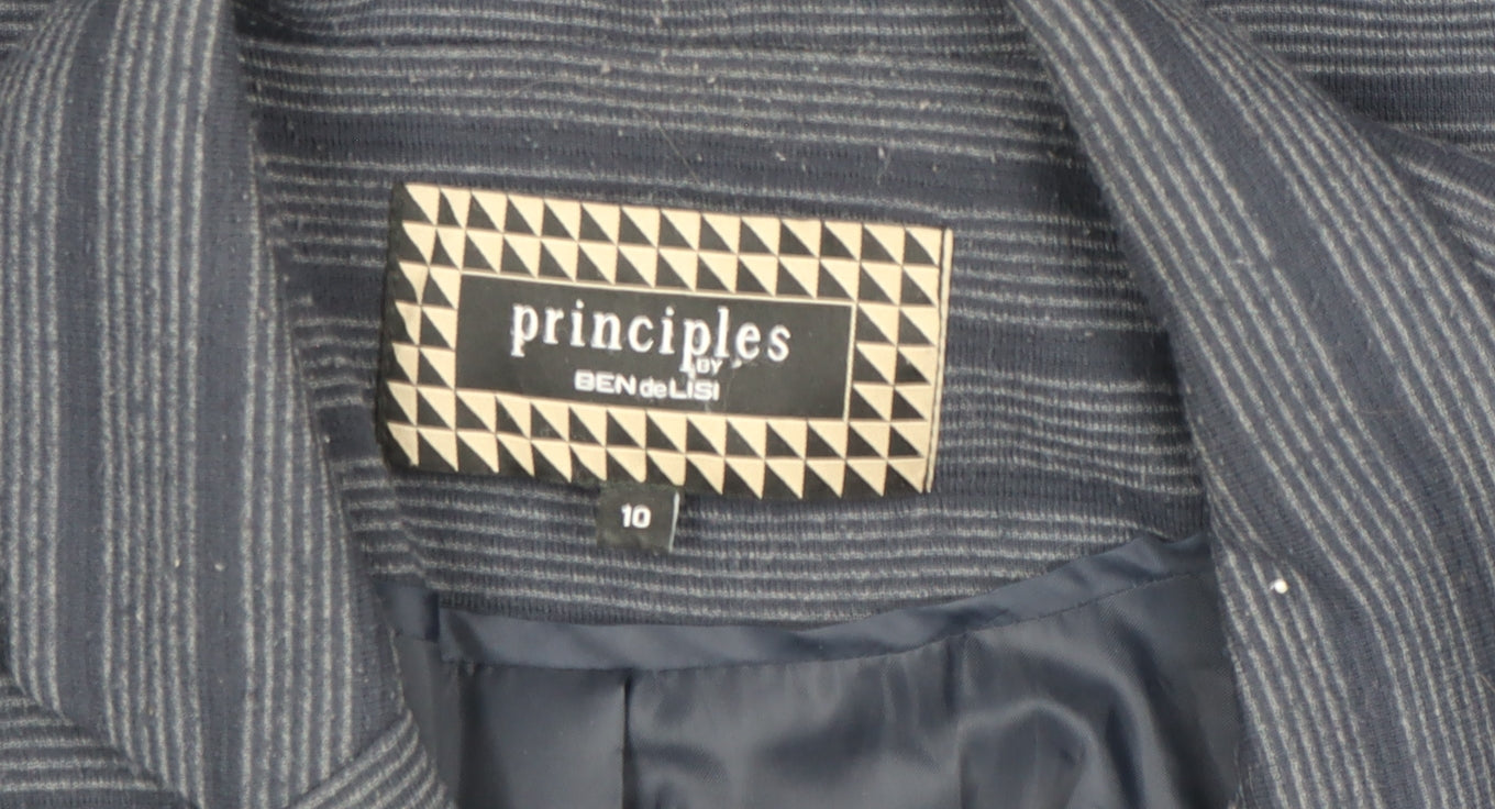 Principles by Ben de Lisi Women's Blue Striped Blazer Size 10