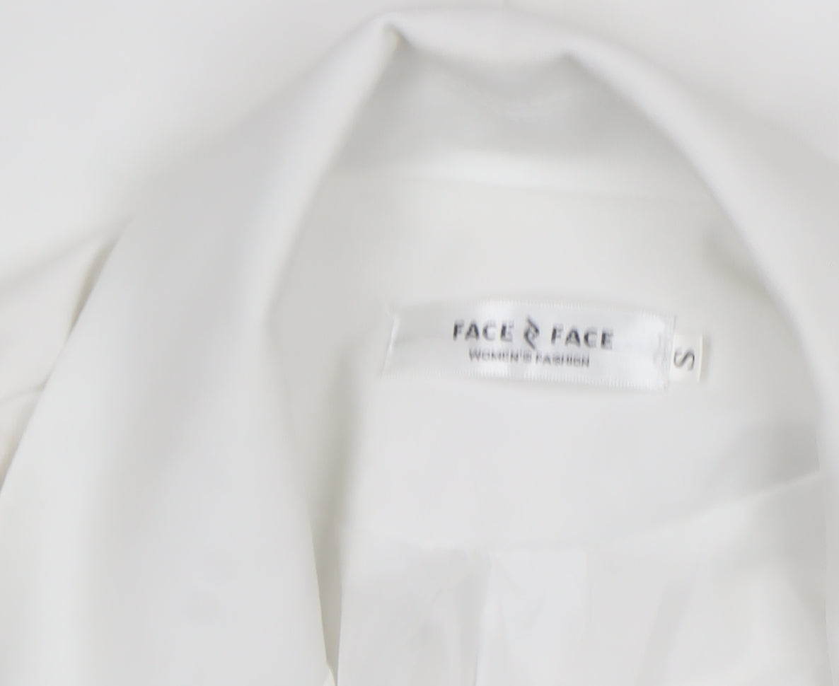 FACE & FACE Women's White Slim Fit 3/4 Sleeve Blazer Suit Set S