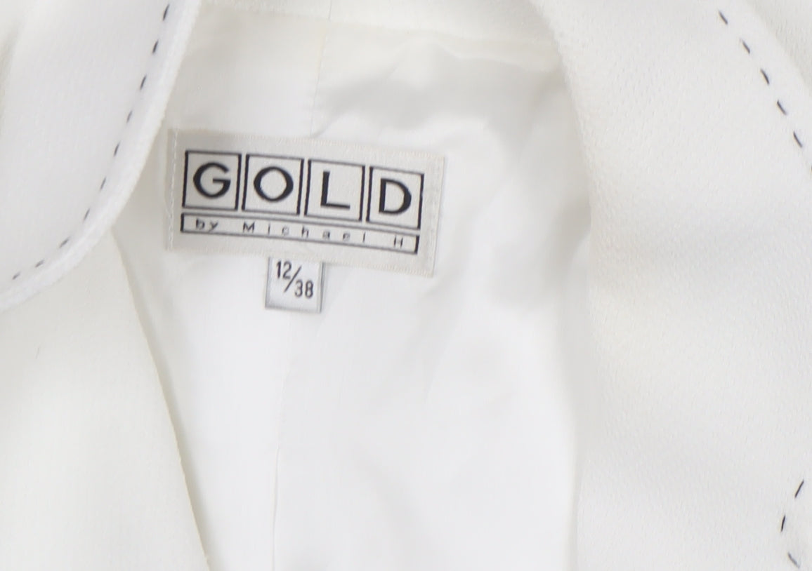 Gold by Michael H Women's White Size 12 Tailored Blazer Jacket