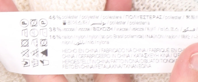 Pull&Bear Women’s Multicoloured Knit V-Neck Pullover Jumper Size L