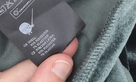 Monki Women Green Velvet Full Zip Hoodie Size 12 M