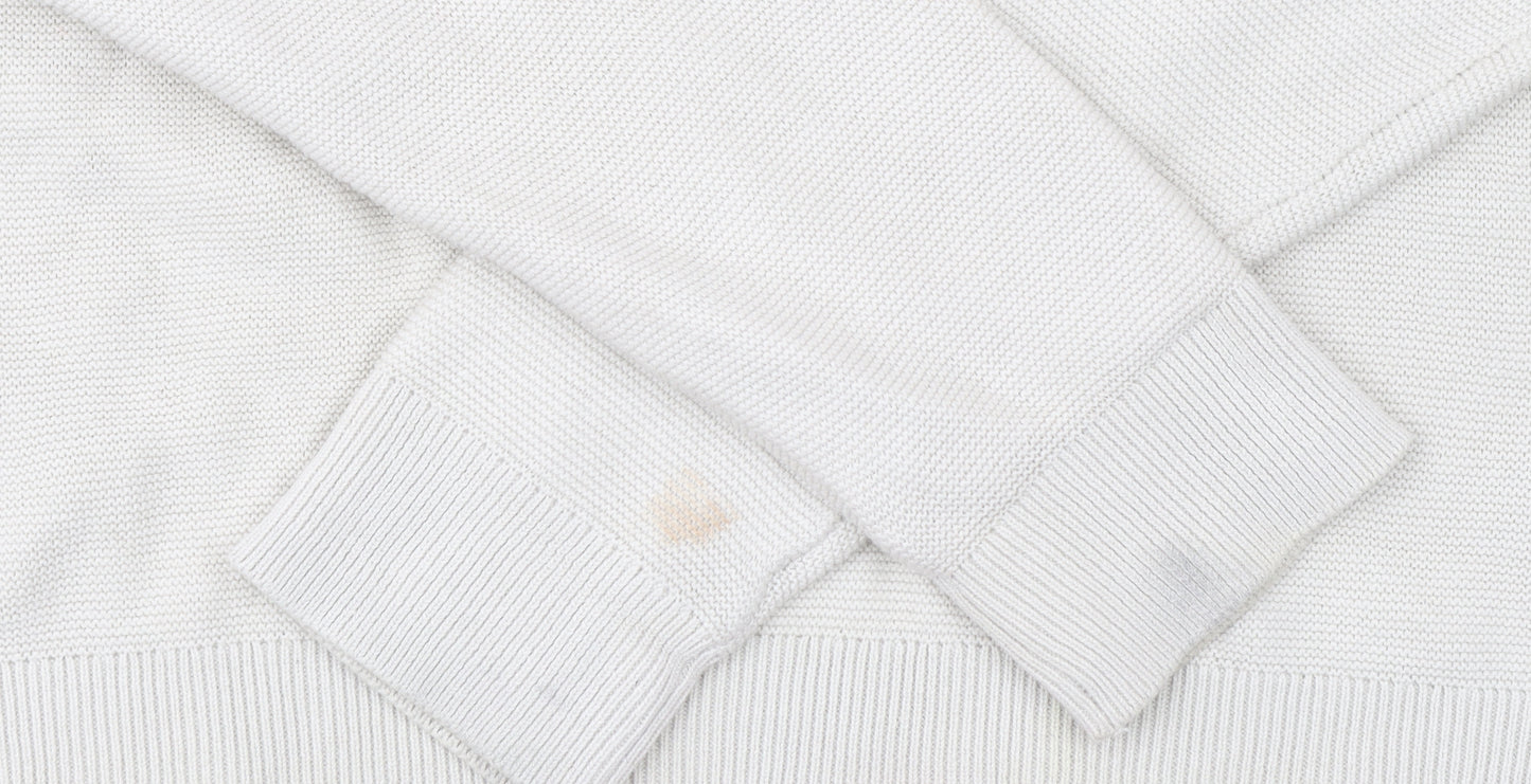 Primark Men's Beige Colour Block Cotton 1/2 Zip Jumper Small