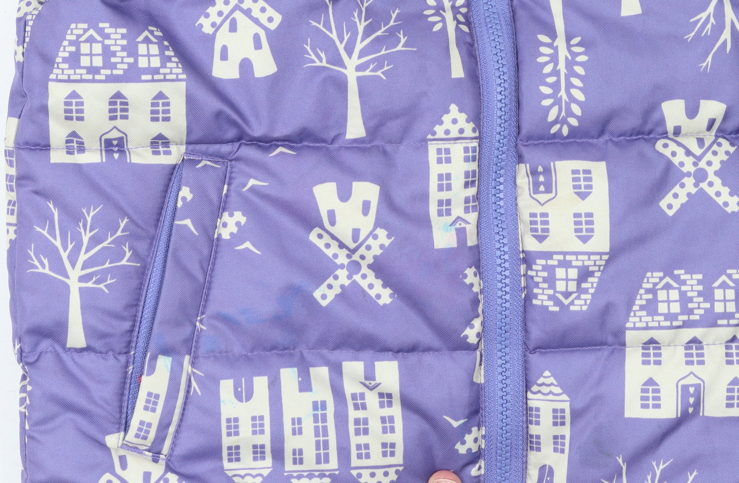 Kite Girls Purple Puffer Waistcoat 8 Years Quilted Polyester Zip Up