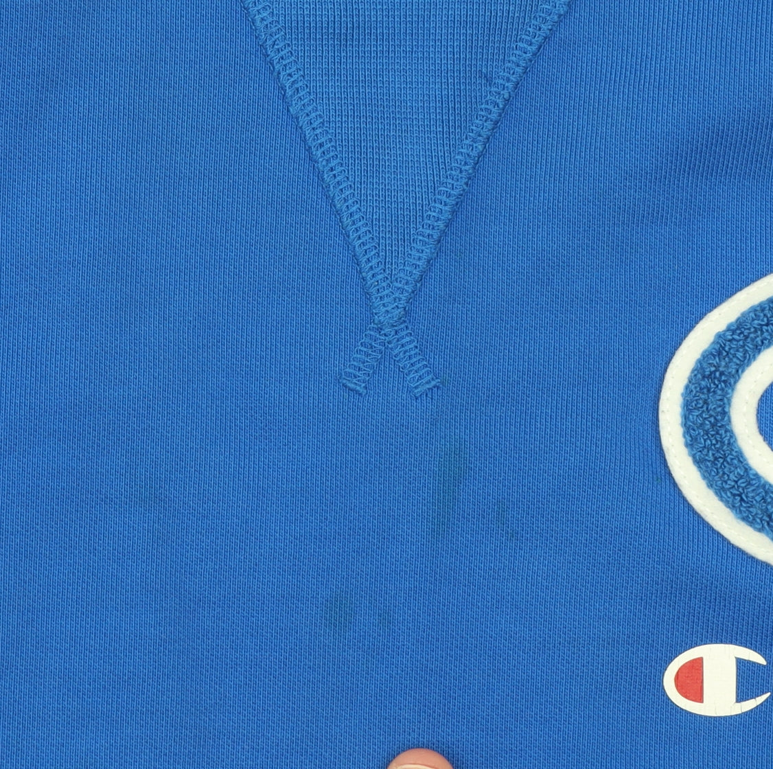 Champion Men's Blue Pullover Sweatshirt L Crew Neck Cotton