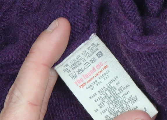 White Stuff Women’s Purple Roll Neck Wool Alpaca Blend Jumper M