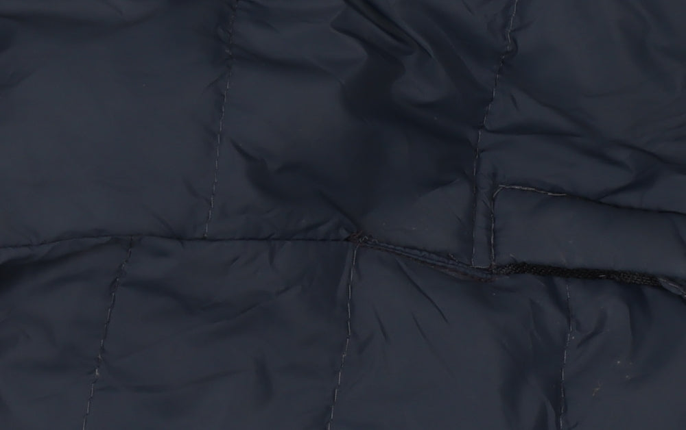 Hollister Mens Blue Hooded Down Puffer Jacket L Winter Warm