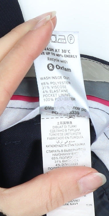 Marks and Spencer Women's Blue Size 6 Slim Fit Stretch Dress Pants