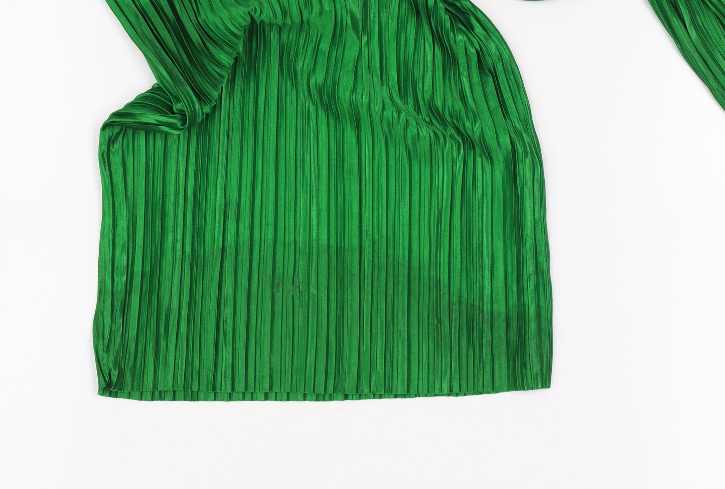 PrettyLittleThing Women’s Green Pleated Wide-Leg Jumpsuit Size UK 8