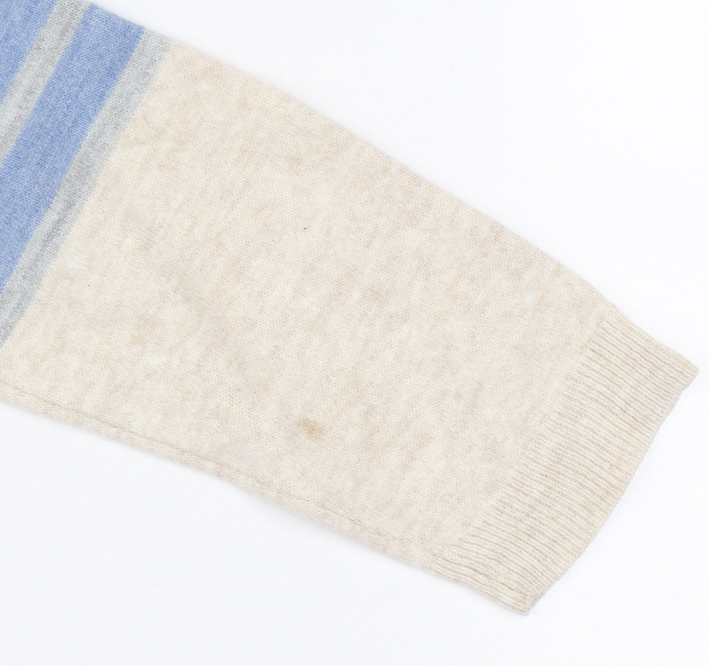 Fat Face Womens Blue Beige Striped Acrylic Jumper Size 12