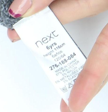 Next Girls Grey Beaded Long Sleeve Pullover Jumper Size 6 Years