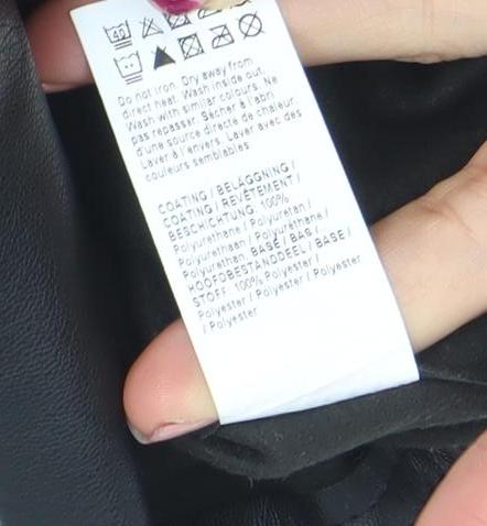 River Island Girls Black Faux Leather Paperbag Belted Shorts 12 Years