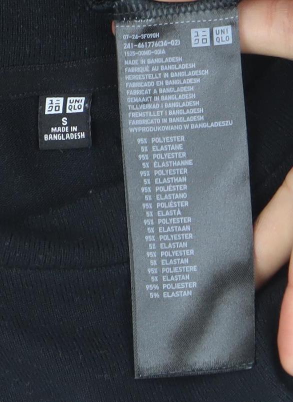 Uniqlo Women Black Long Sleeve Basic Crew Neck Jersey Top S