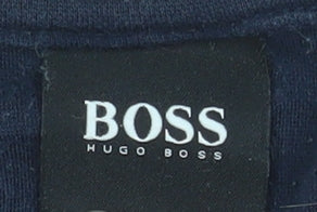 Hugo Boss Men's Blue XL Logo Pullover Sweatshirt