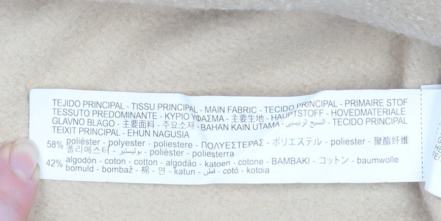 Stradivarius Womens Beige Hoodie Medium Pullover Cotton Blend Sweater