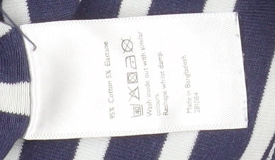 John Lewis Women Blue Striped Star Jersey Nightshirt Size 12