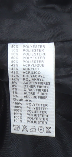 JCL Trends Womens Grey Tweed Tailored Shawl Collar Suit Waistcoat M