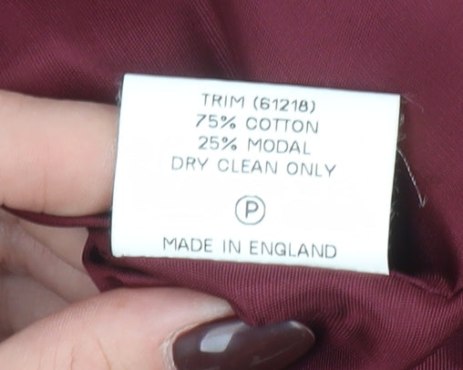 Penny Plain Women’s Red Tweed Wool Blend Suit Jacket Size 10 Classic Autumn