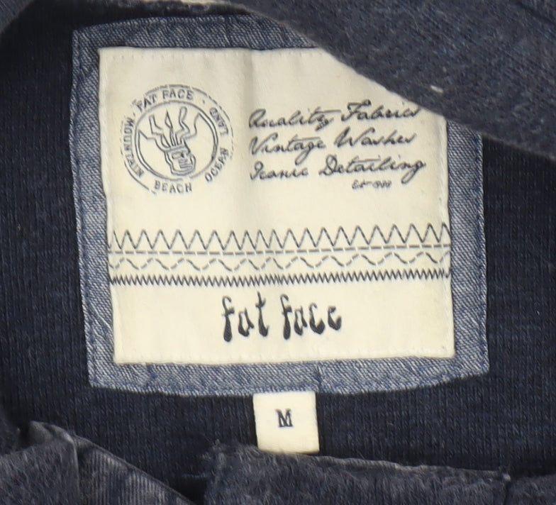 Fat Face Men’s Blue Henley Hoodie Size M Cotton Casual