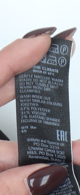 Marks and Spencer Women's Black Trousers Size 18 Regular Fit Stretch Work Pants