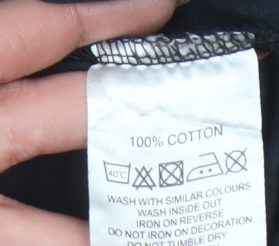 Leeds United Men's Black Graphic Cotton T-Shirt Size M