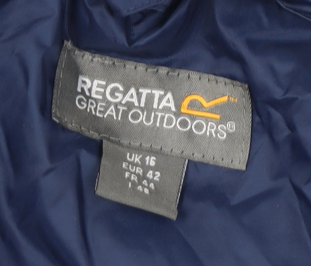 Regatta Mens Blue Waterproof Hooded Rain Coat Jacket L 42