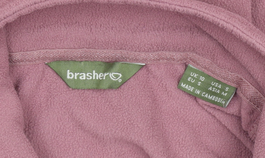 Brasher Women's Pink Fleece 1/2 Zip Pullover Sweatshirt UK 10