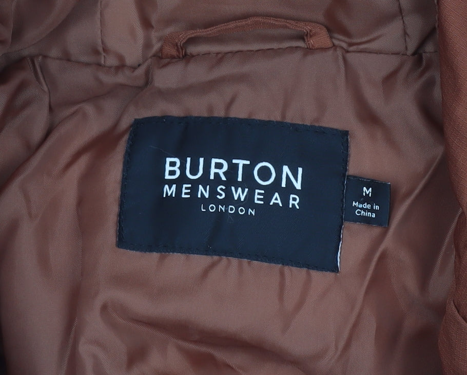 Burton Menswear Men’s Brown Hooded Puffer Jacket Size M